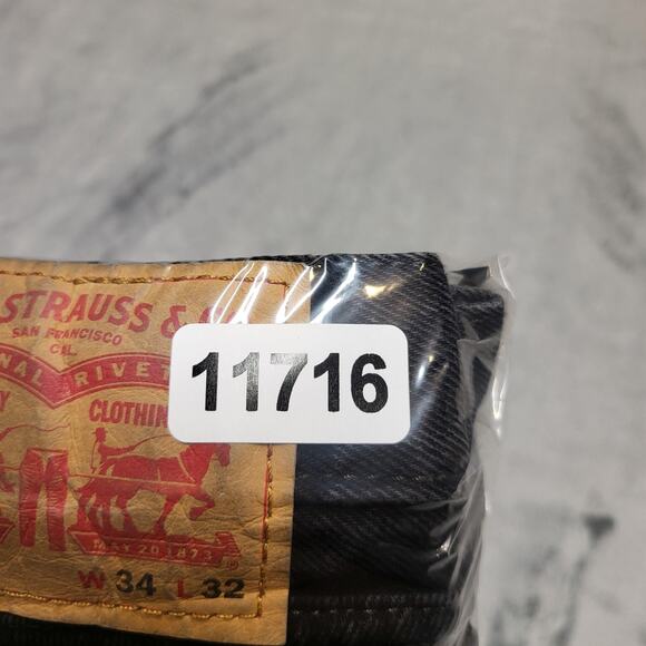 Levis 505 Jeans Mens 34x31 Black Denim Straight Leg Zip Fly Classic 5 Pocket - Picture 12 of 12